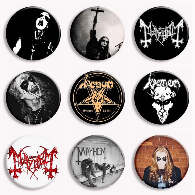 Collectible Vintage Brooches - Rock Mayhem Band Soft Button Pin