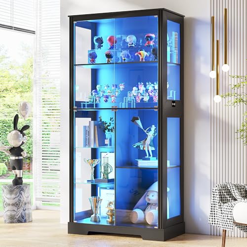 Collectible & Vintage Dolls For Wedding - 71” Glass Display Cabinet with RGB