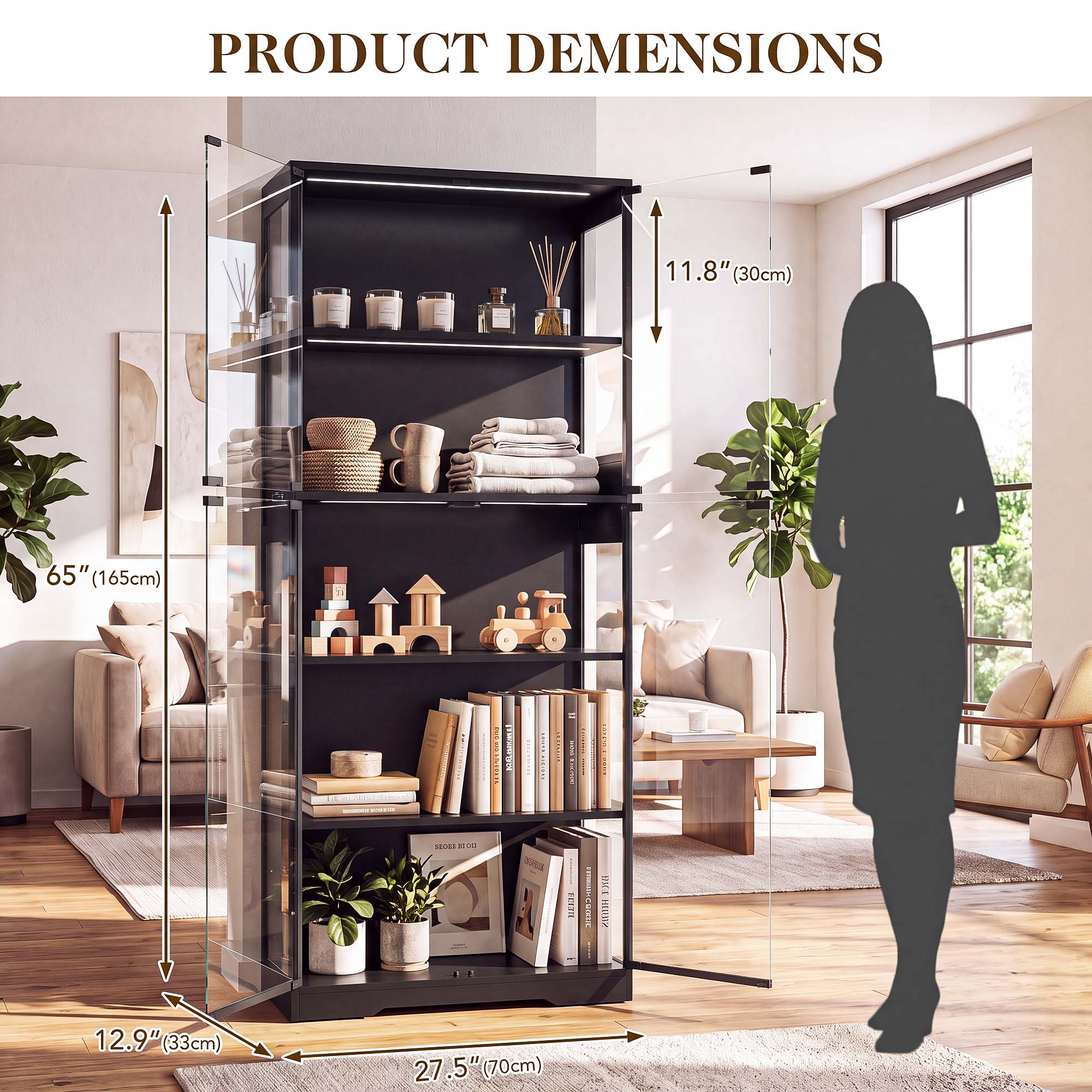 TCGBKAF 5‑Tier Display Cabinet - Collectible & Vintage Dolls For Wedding ulasan dan harga