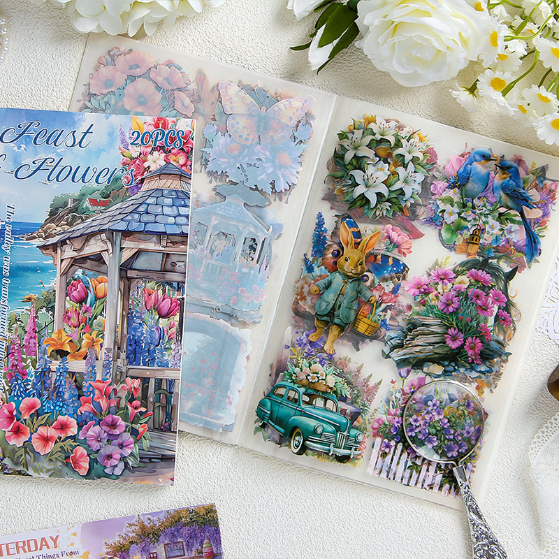 20 pcs/book PET Stickers book  - Vintage Collectible Books ulasan dan harga