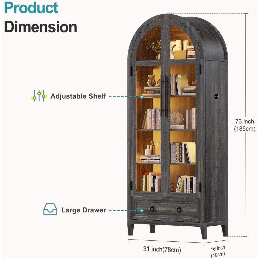 73 Arched Glass Display Cabine - Collectible & Vintage Dolls For Wedding ulasan dan harga
