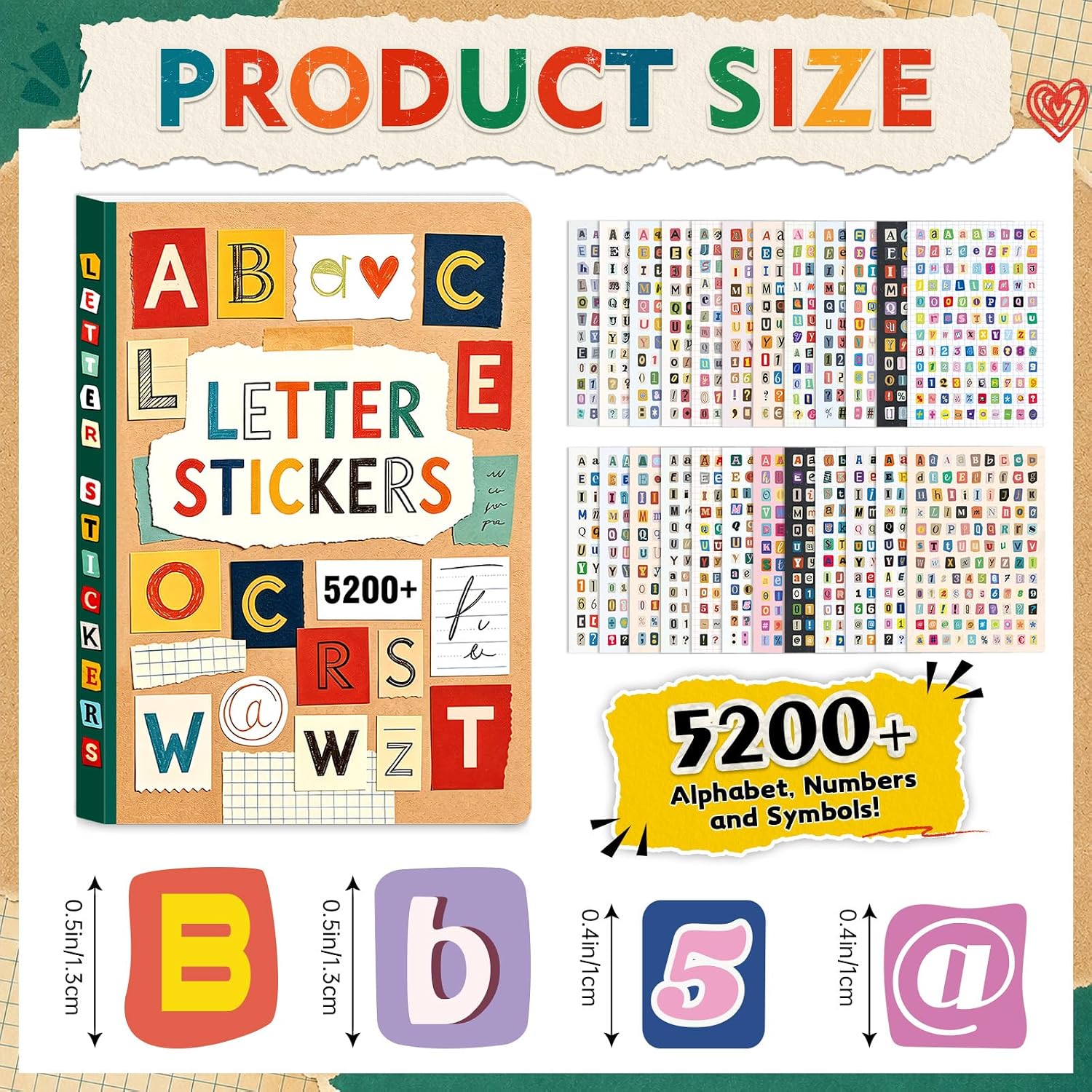 5200Pcs+/48Sheets Self Adhesiv - Vintage Collectible Books ulasan dan harga