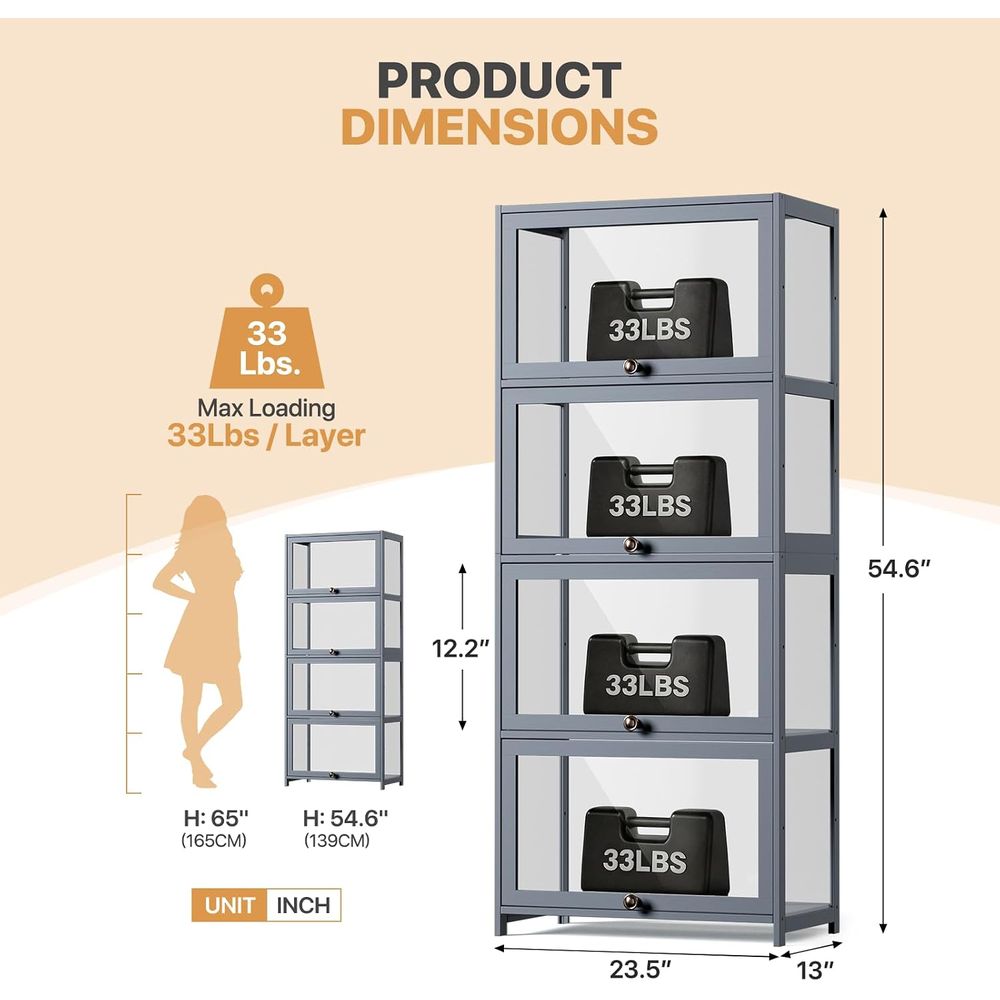 4-Tier Acrylic Display Case fo - Collectible & Vintage Dolls For Wedding ulasan dan harga