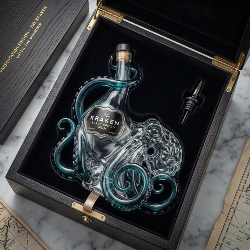 Vintage Kraken Octopus Whiskey - Vintage Collectible Glassware ulasan dan harga