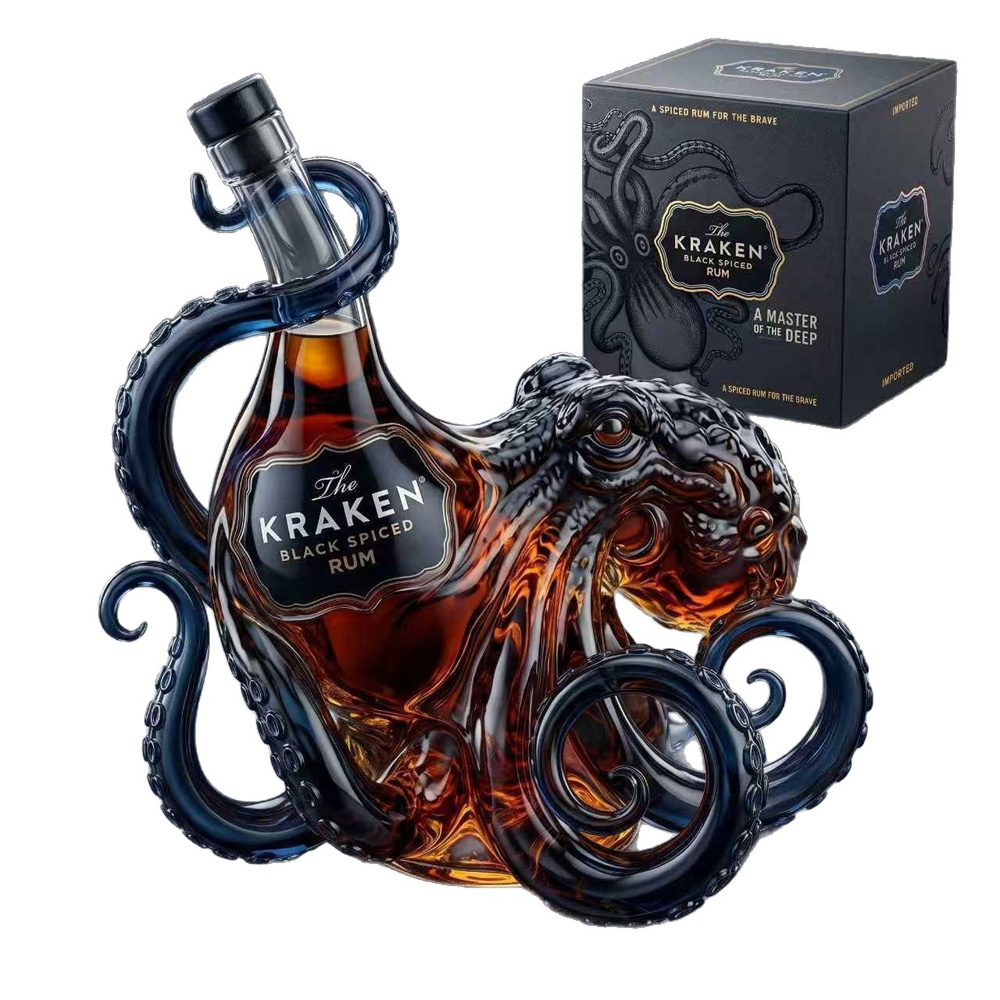 Vintage Kraken Octopus Whiskey - Vintage Collectible Glassware ulasan dan harga