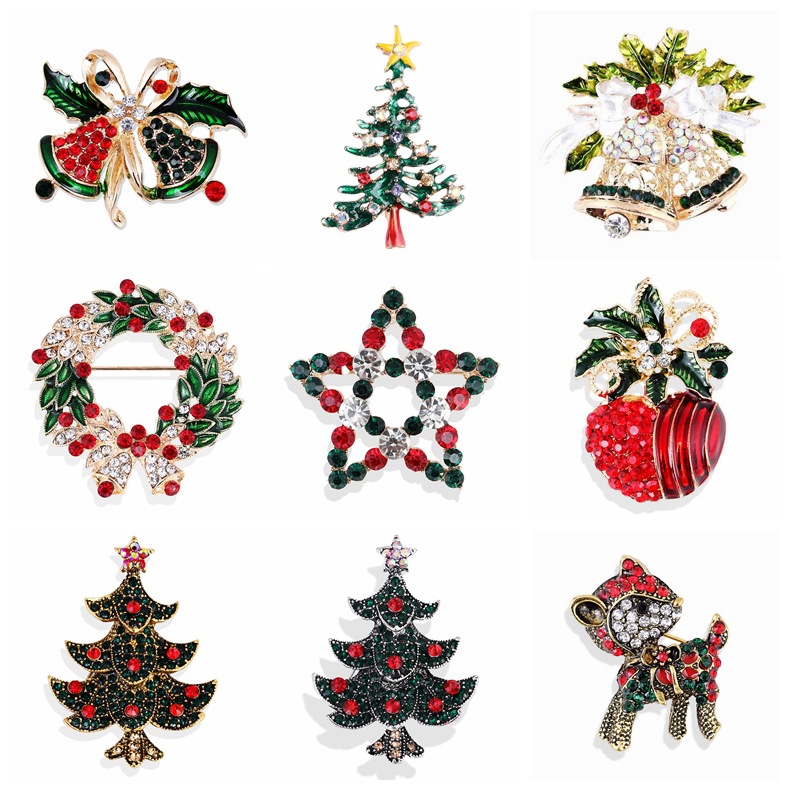 Vintage Rhinestone Christmas B - Collectible Vintage Brooches ulasan dan harga