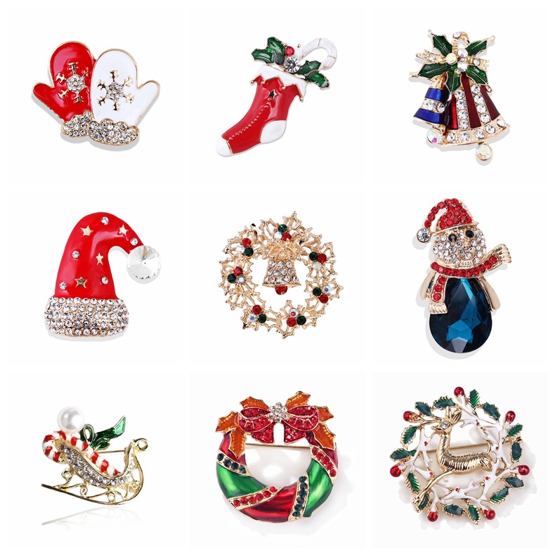 Vintage Rhinestone Christmas B - Collectible Vintage Brooches ulasan dan harga