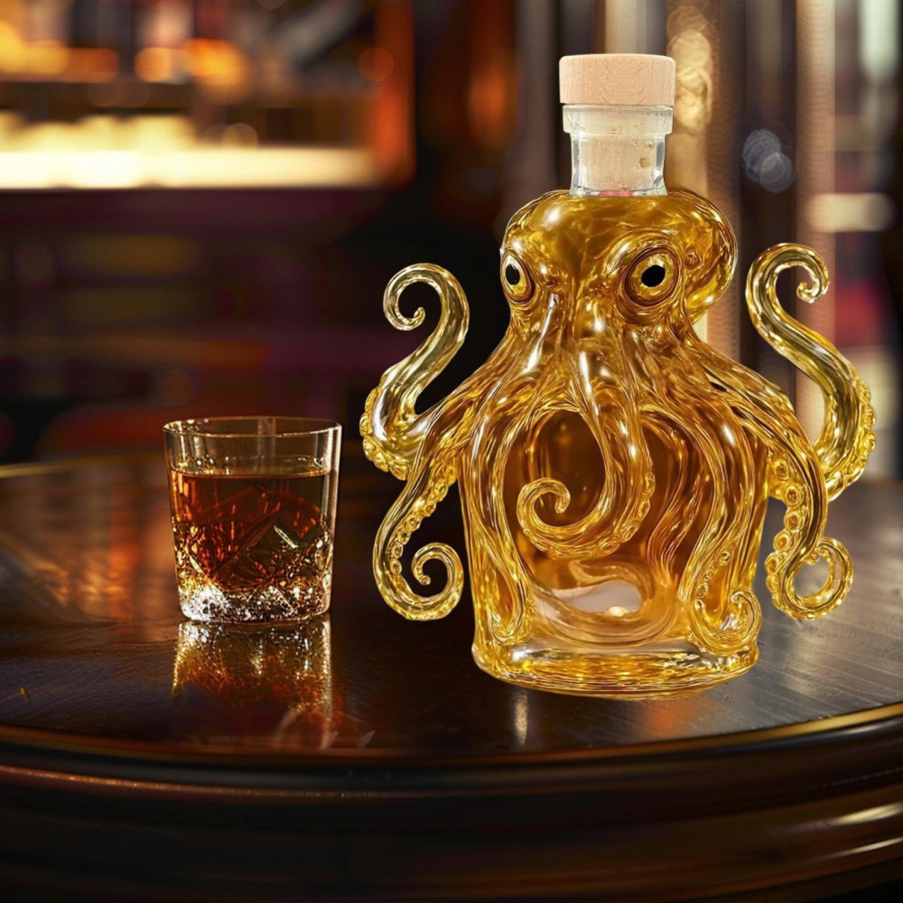 Octopus Whiskey Decanter Goose - Vintage Collectible Glassware ulasan dan harga