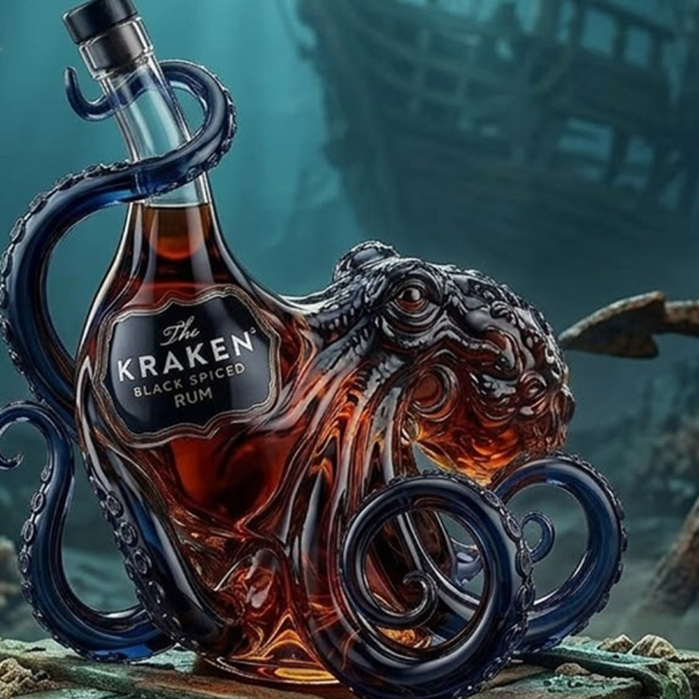 Octopus Whiskey Decanter Goose - Vintage Collectible Glassware ulasan dan harga