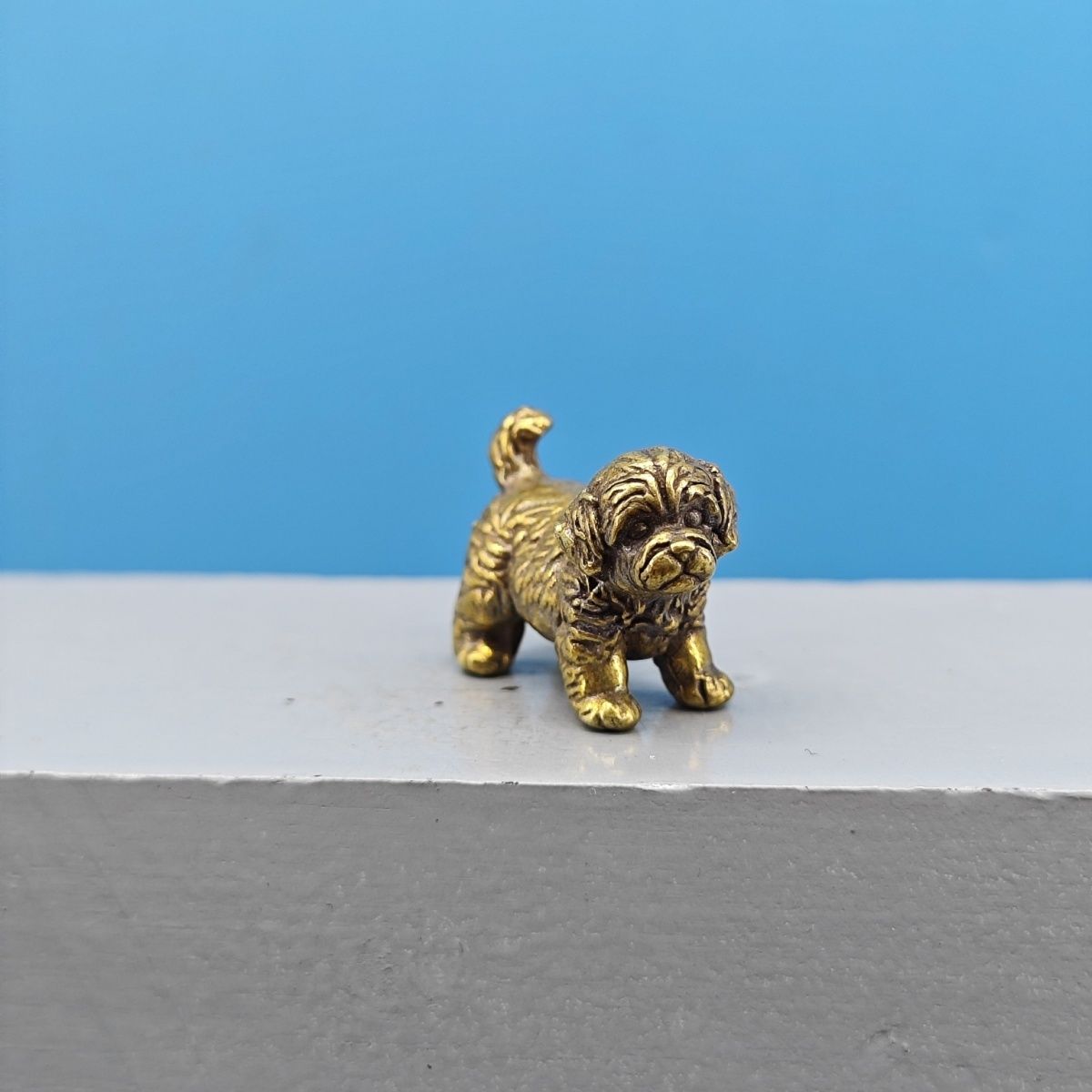 Mini Brass Dog Statue French B - Vintage Collectible Teddy Bears ulasan dan harga