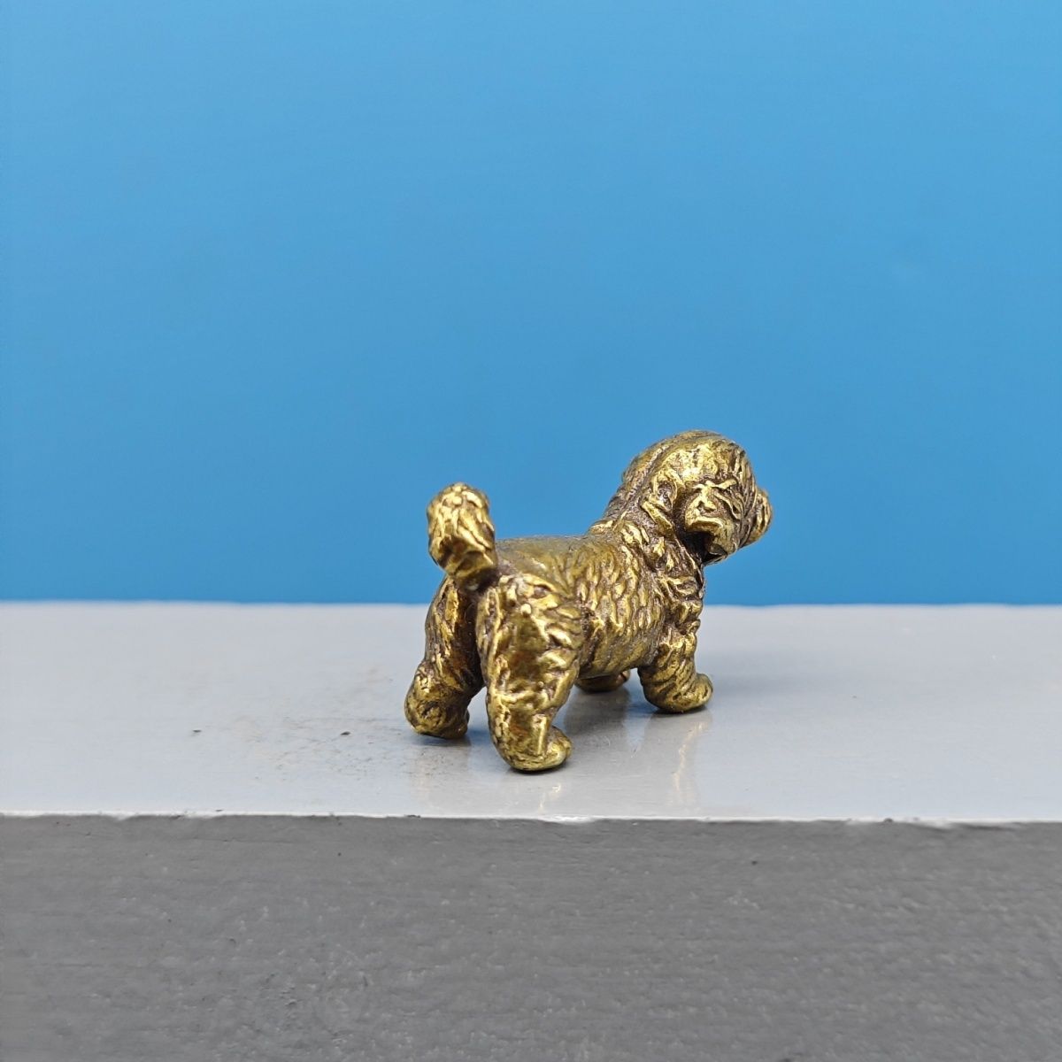 Mini Brass Dog Statue French B - Vintage Collectible Teddy Bears ulasan dan harga